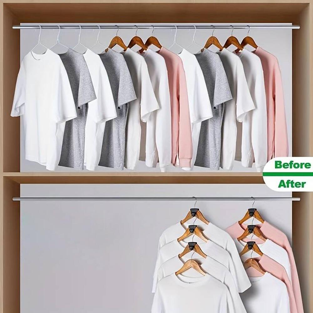 36 Piezas Ganchos para Perchas de Plástico - Mini Organizador Clip para Colgar y Optimizar Espacio en el Armario