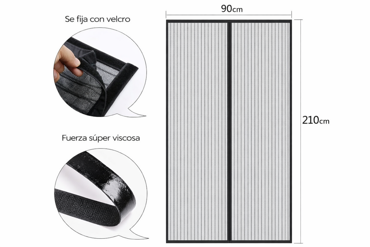 Mosquitera Magnética para Puerta con Cierre Automático