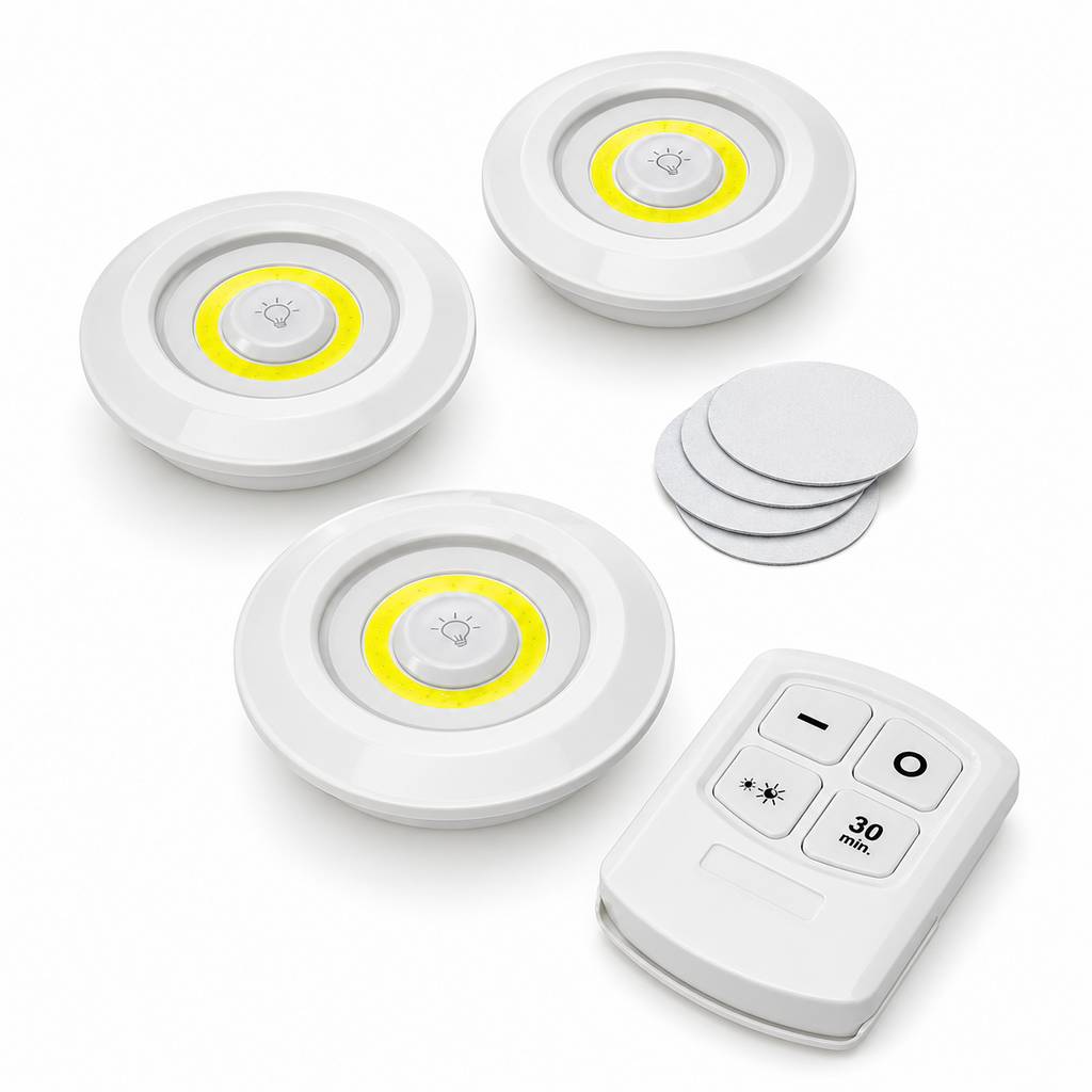 Pack de 3 Luces LED Adhesivas con Mando a Distancia