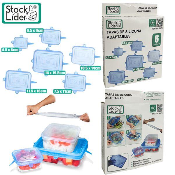 Pack 6 Tapas Silicona Redondas + 6 Cuadradas