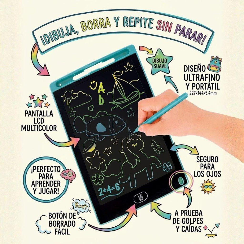 Tableta de dibujo LCD de 8.5'' multicolor