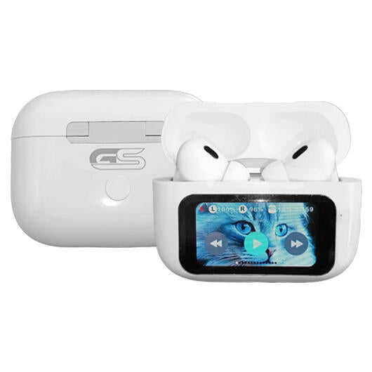 Auriculares Bluetooth 5,4 con Pantalla Táctil Cancelación de Ruido ANC+ENC, IPX7 Impermeables, Blanco