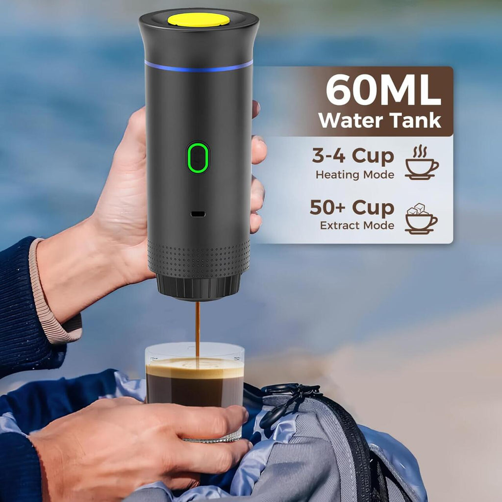 Cafetera Portátil 3 en 1 – Máquina de Café Espresso Compacta y Recargable para Cápsulas, Café Molido e Instantáneo