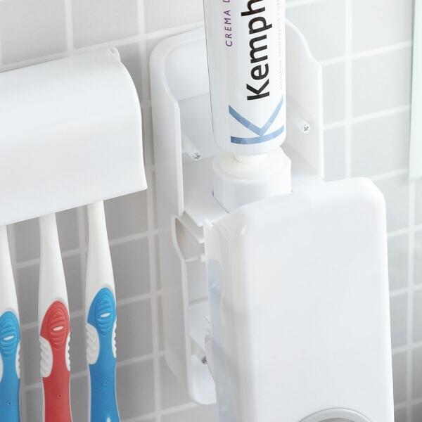 Dispensador de Pasta Dental con Soporte para Cepillos