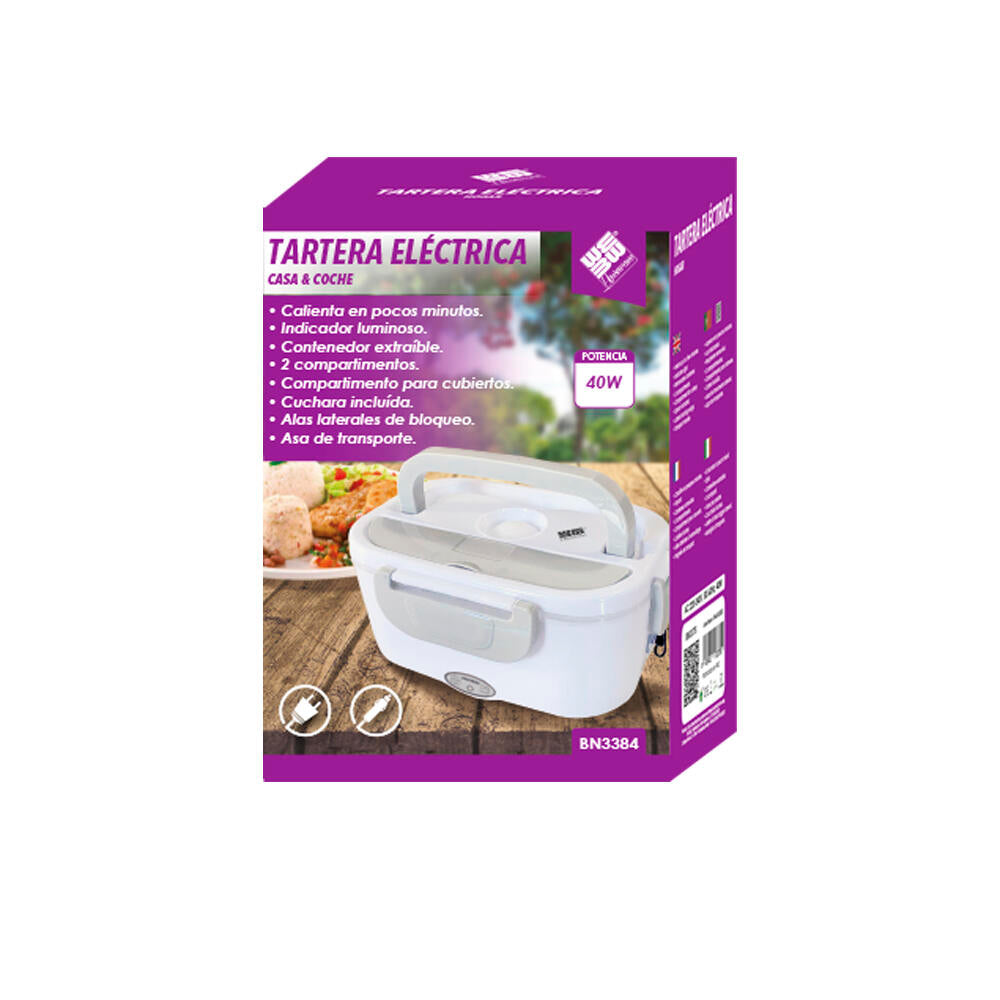 Fiambrera Tartera Táper Eléctrica Táper Para Comida Caliente en Trabajo y Coche 1,5L Fiambrera Térmica 2 en 1