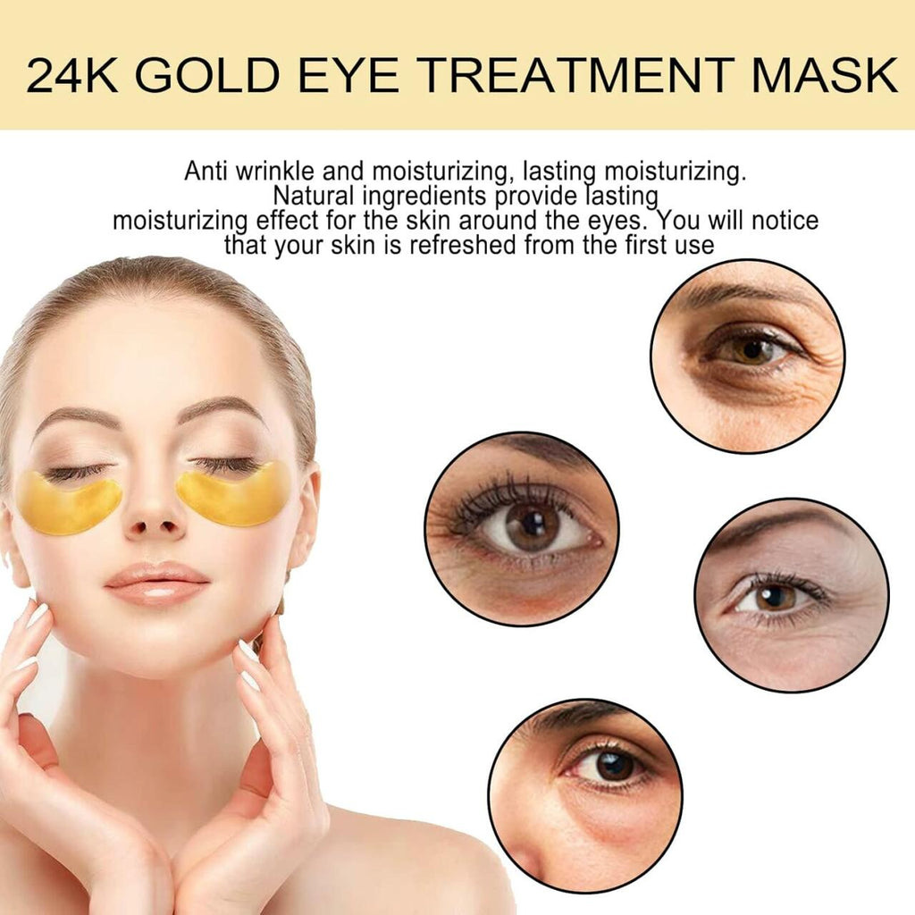 EELHOE Parches de Oro 24K para Ojos – 60 Pcs