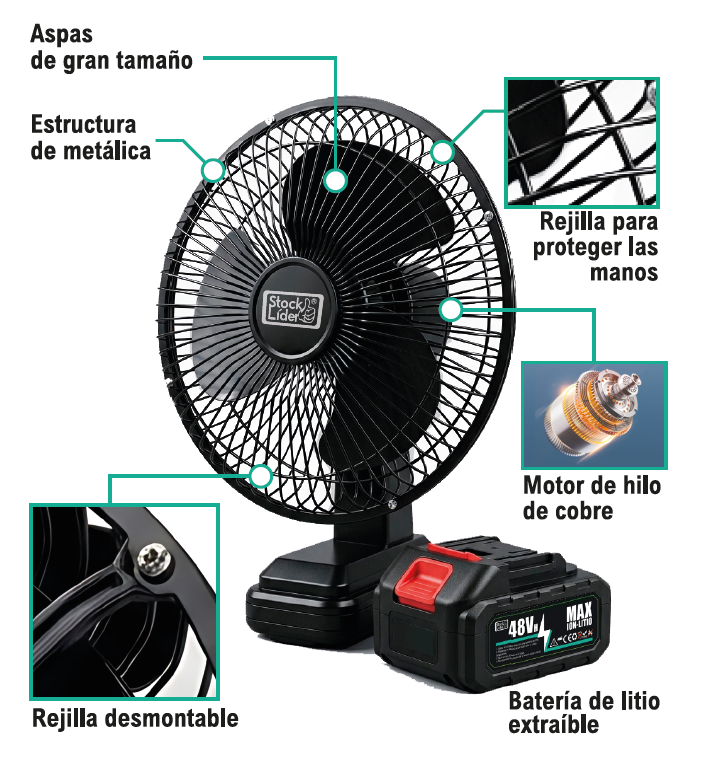 Ventilador con batería