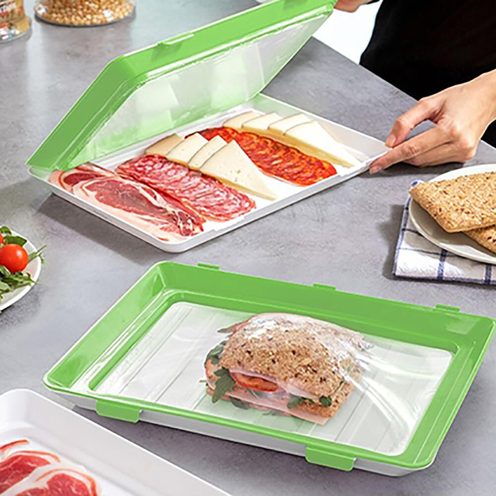 Pack x 6 Bandejas Apilables para Conservación de Alimentos con Sistema Semi Vacío Hermético