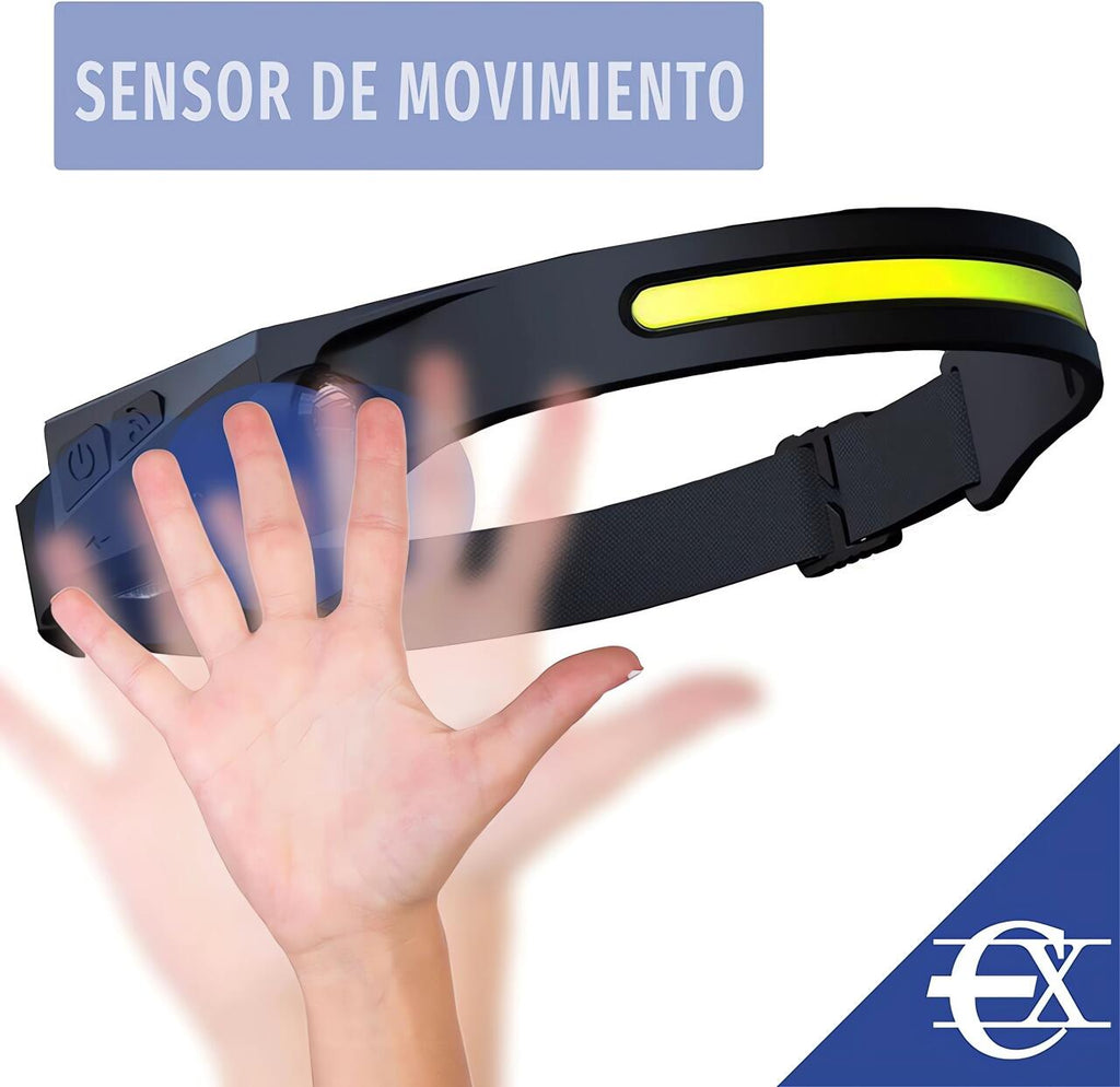 Linterna Cabeza Sensor con Luz Emergencia