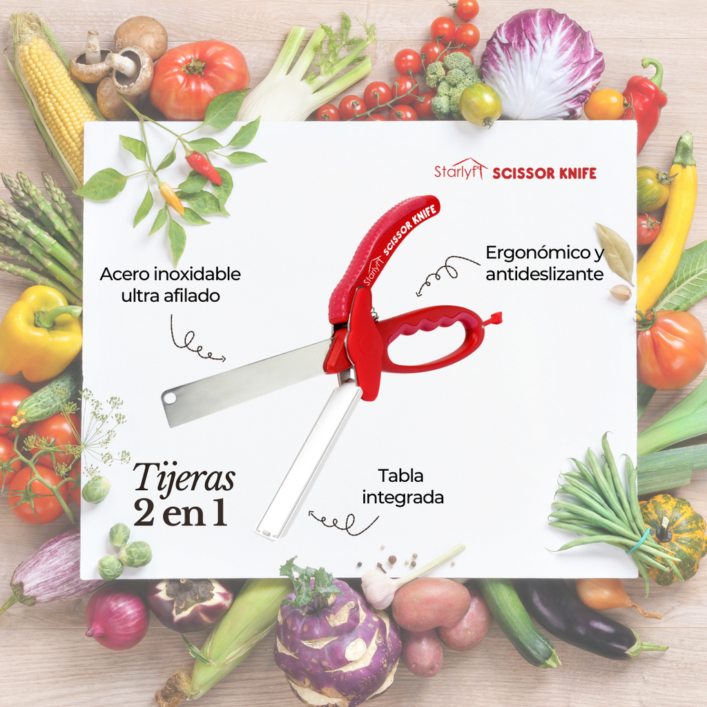 Tijeras de Cocina 2 en 1 con Tabla Integrada