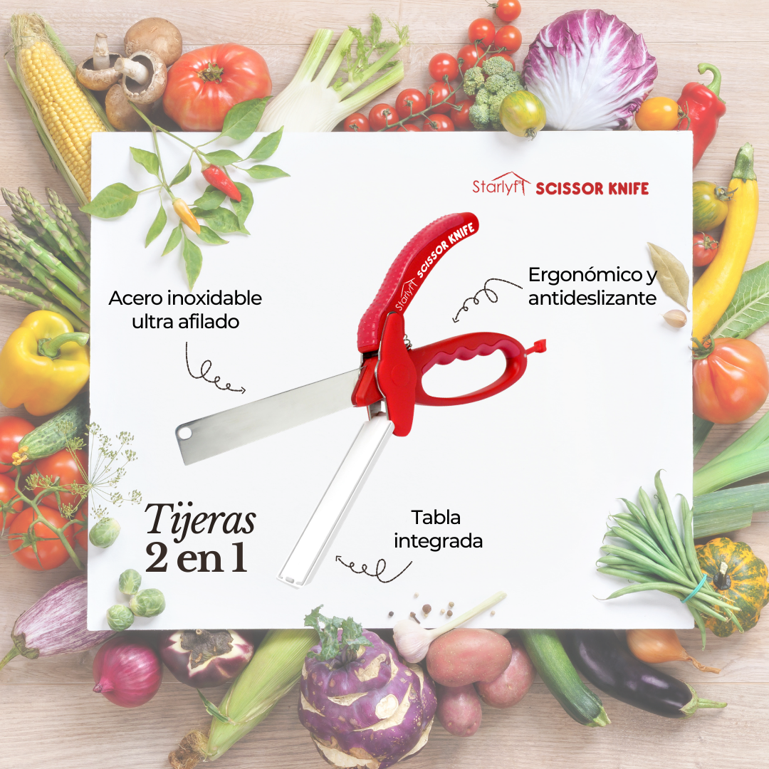 Tijeras de Cocina 2 en 1 con Tabla Integrada