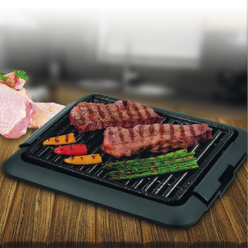 Grill Eléctrico Sin Humos De 1250w Con Parrilla De Aluminio Antiadherente Superficie 25,5×30,5cm
