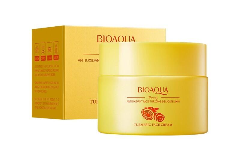 Crema Facial Hidratante Antioxidante de Cúrcuma para Piel Delicada 60gr. Bioaqua