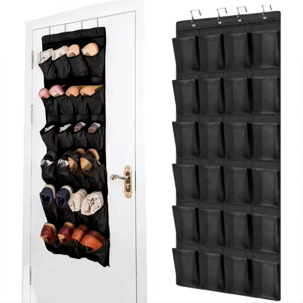 Organizador De Zapatos Y Otras Complementos, Colgante Sobre La Puerta 20 Bolsillos Color Negro