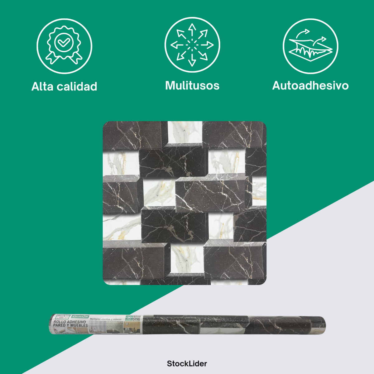 Rollo adhesivo pared y muebles 45cm x 2m