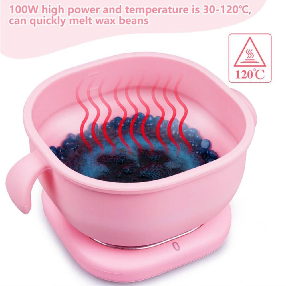 Calentador Eléctrico de Cera Caliente para Depilación – 13.5 fl oz, Forro de Silicona, 100W ‍