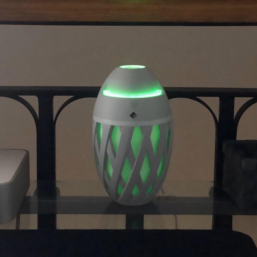 2 Humidificadores USB 500 ml con Difusor de Aromas y Luz LED, Ultrasónico, Depósito Grande, Color Gris
