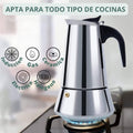 Cafetera Italiana De Acero Inoxidable 9 Tazas Inducción