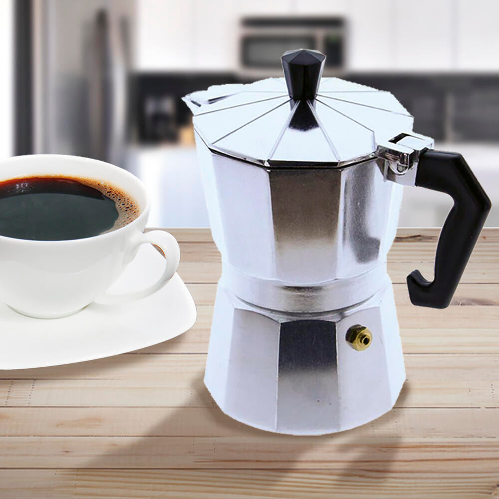 Cafetera Italiana Clásica 9 tazas mango ergonómico cocina de Inducción