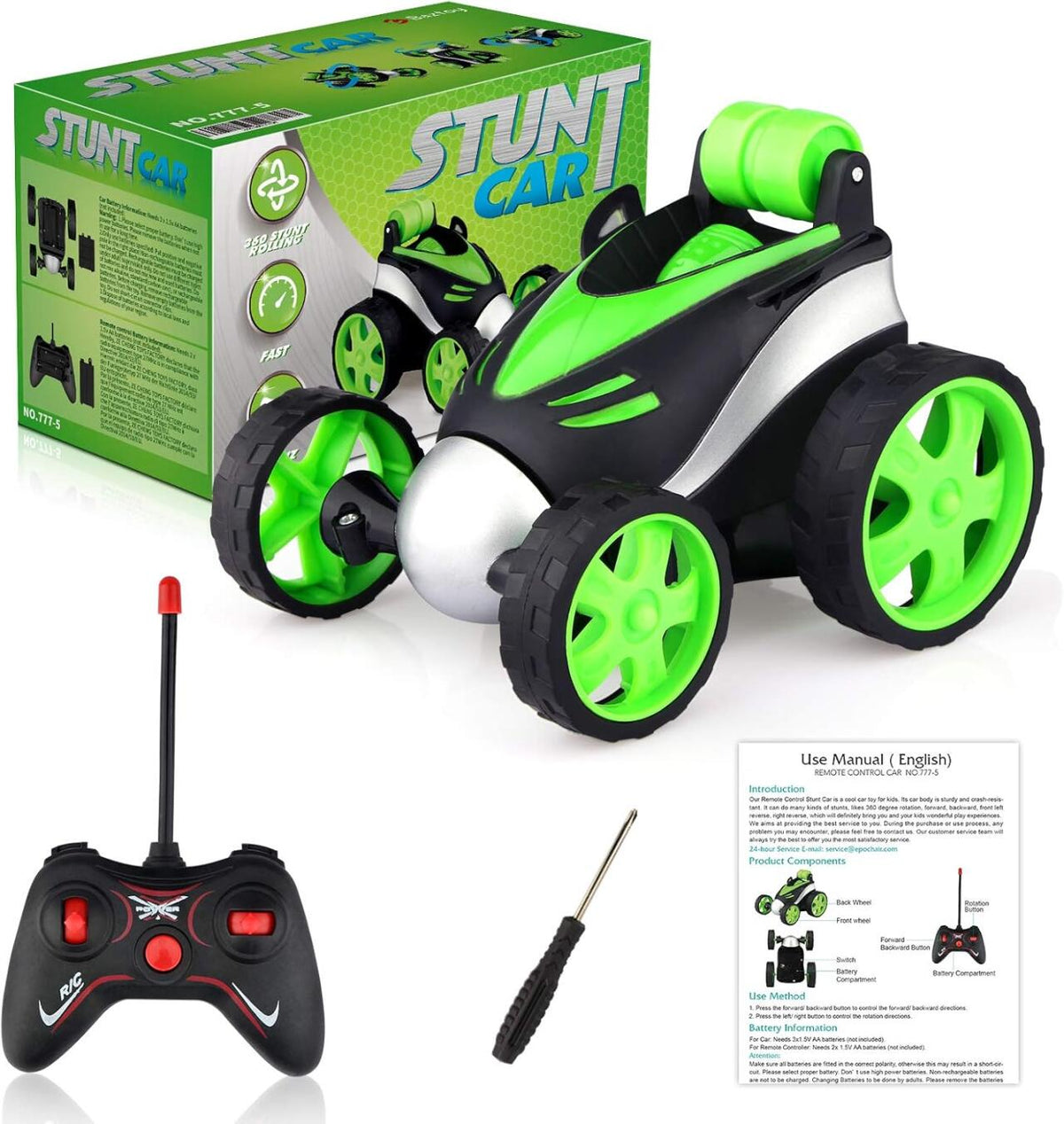 Coche Teledirigido Acrobático Stunt RC para Niños | Rotación 360° y Alta Velocidad