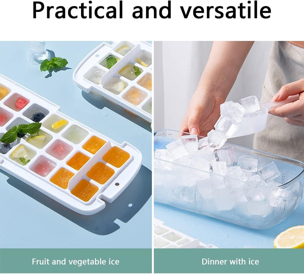 Máquina para hacer cubitos de hielo 2 en 1 con bandeja y tapa