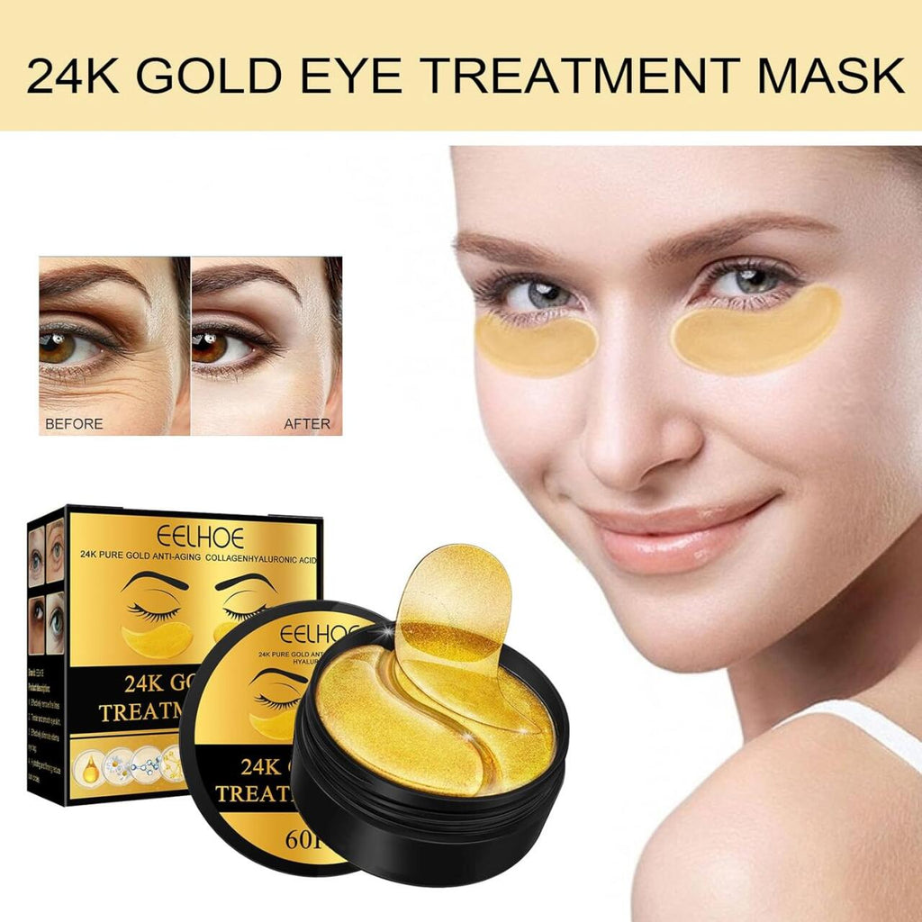 EELHOE Parches de Oro 24K para Ojos – 60 Pcs