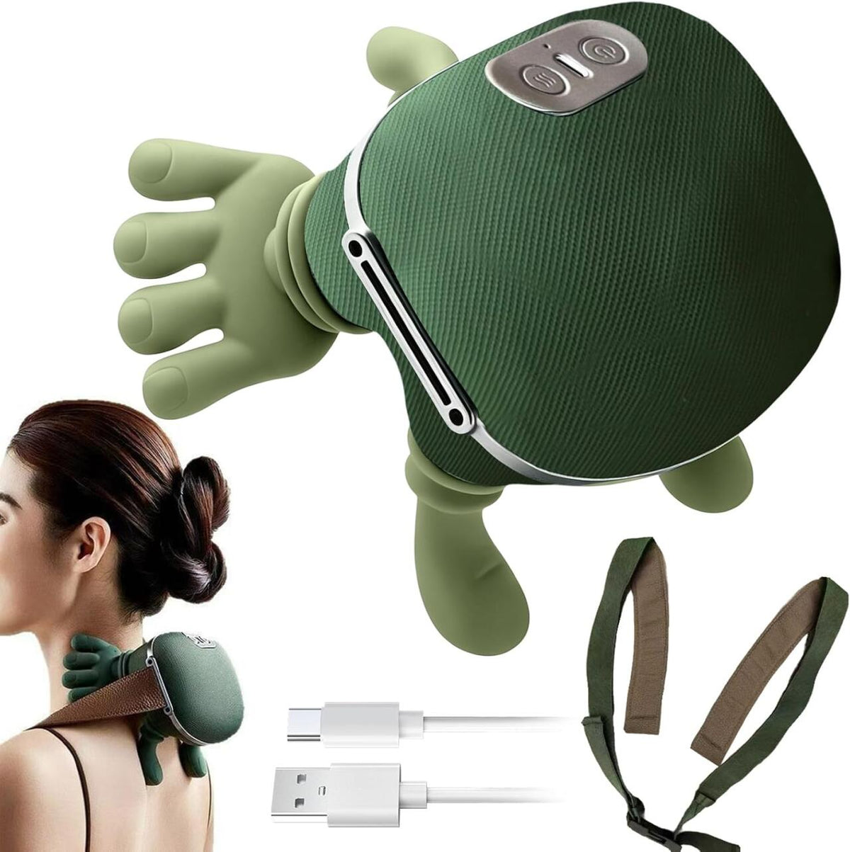 BN4295 Masajeador Cervical y Espalda 4D Mano Biónica con Calor