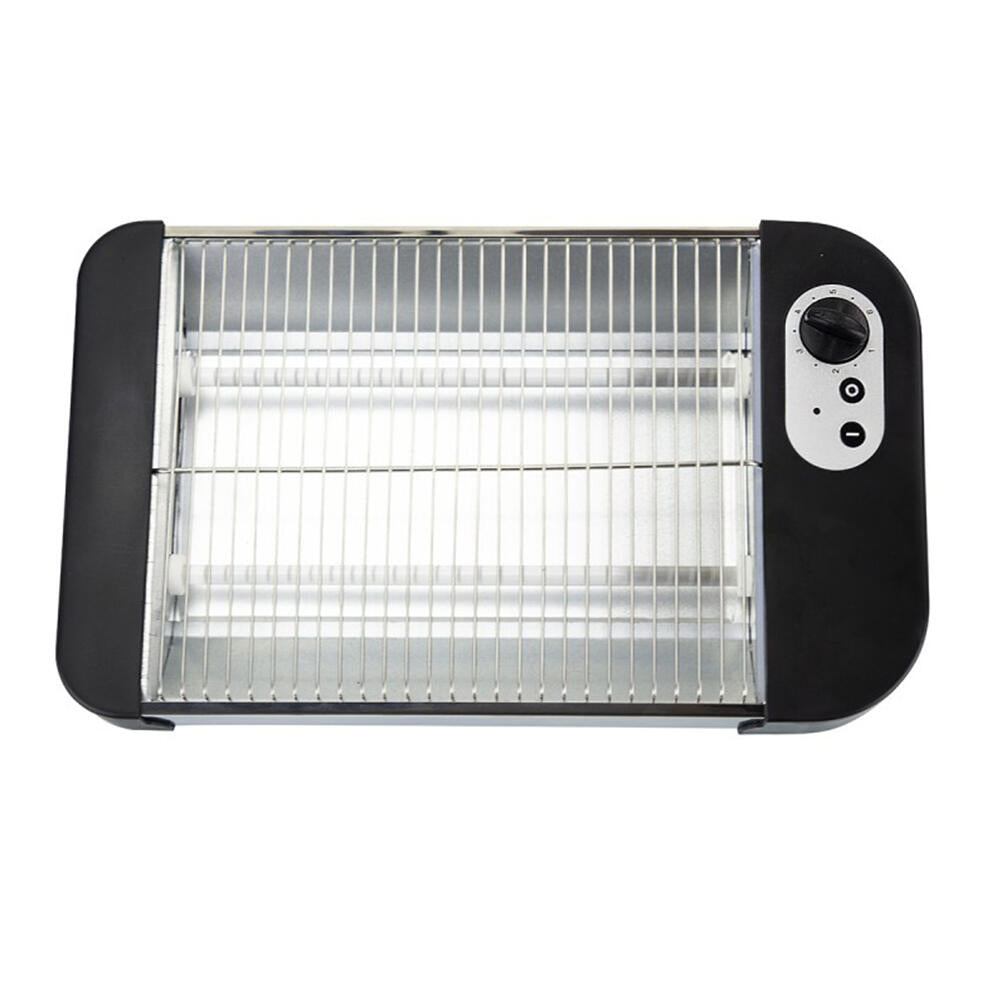 Tostador Plano 600W Con Regulador Negro