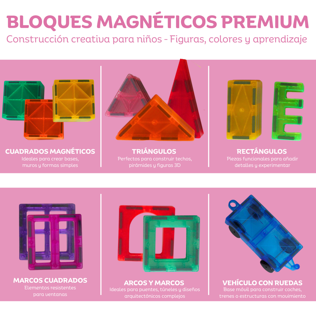 Bloques magnéticos de 57 piezas