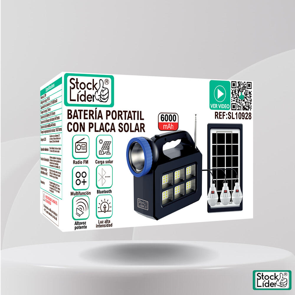 Batería portátil con placa solar