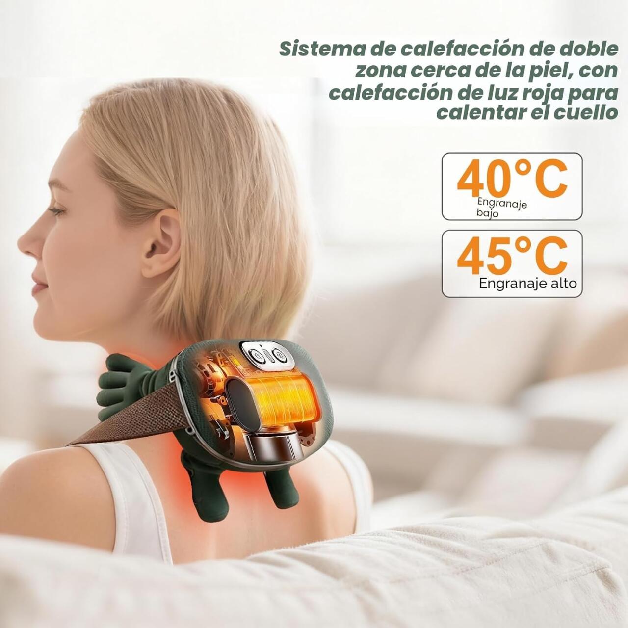 BN4295 Masajeador Cervical y Espalda 4D Mano Biónica con Calor