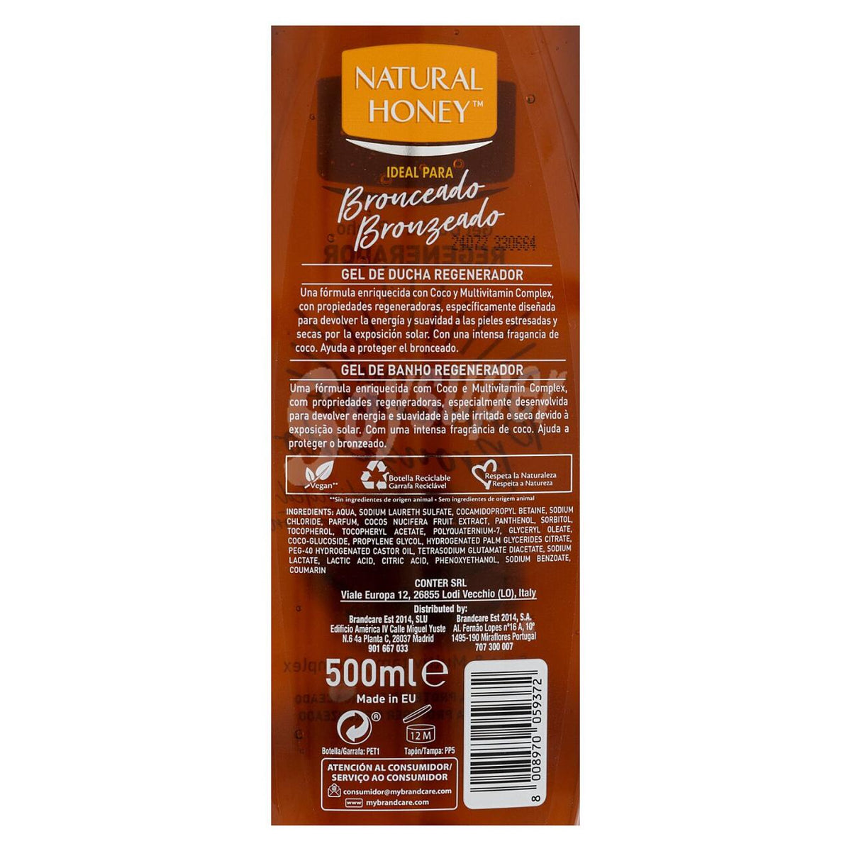 Gel de Ducha Regenerador con Coco 500ml – Hidratación Profunda y Piel Suave Naturalmente