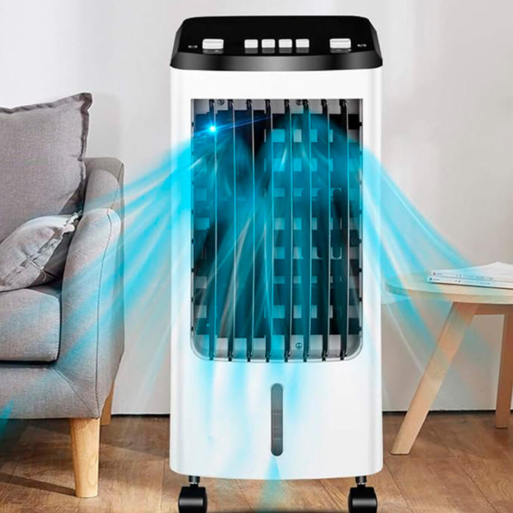 Climatizador y enfriador portátil de bajo consumo con control remoto