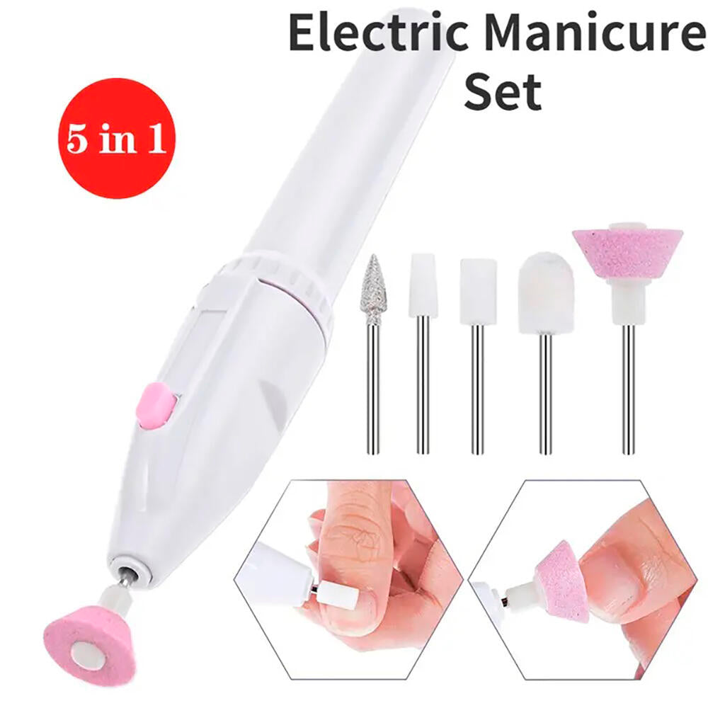 Pack Set Profesional Manicura Eléctrico 5-en-1 & Cortauñas Con Luz LED