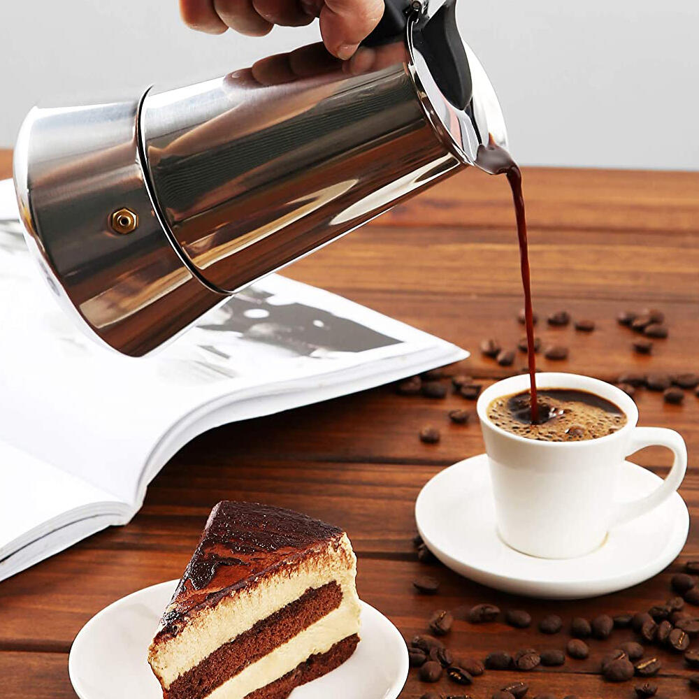 Cafetera Italiana De Acero Inoxidable 6 Tazas Inducción