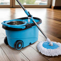 Fregona Mopa Giratoria 360 ° con 2 Cabezales de Mopas Cubo Con Ruedas