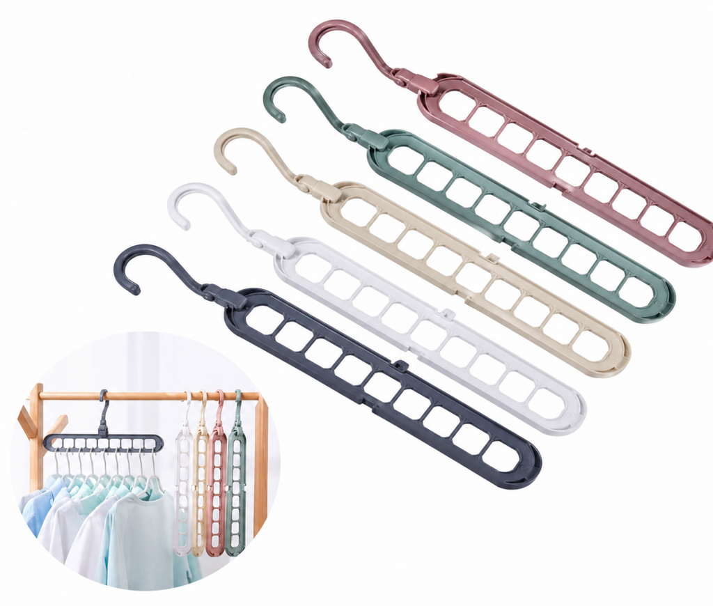 Pack de 5 Perchas Multifuncionales Ahorra Espacio