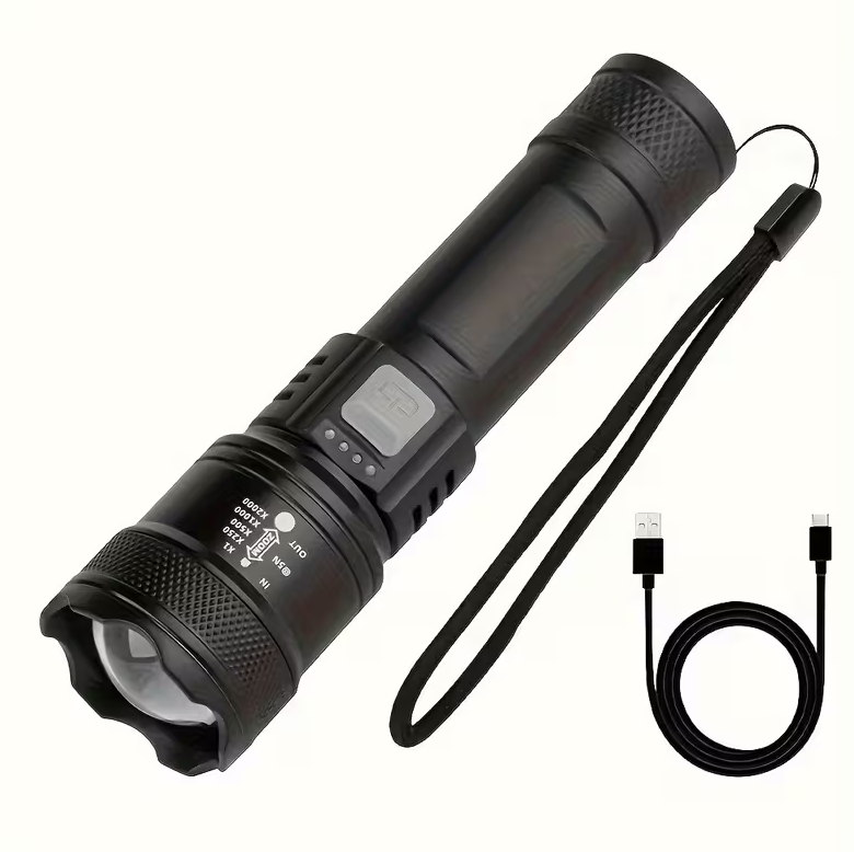 Linterna portátil, 400 mAh, pantalla LED, zoom telescópico, GL70081