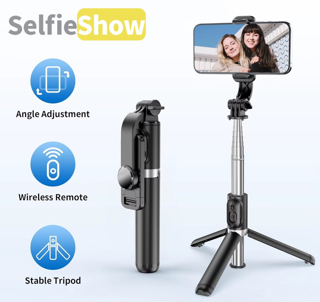 Palo selfie Q02 extensible con soporte estable.