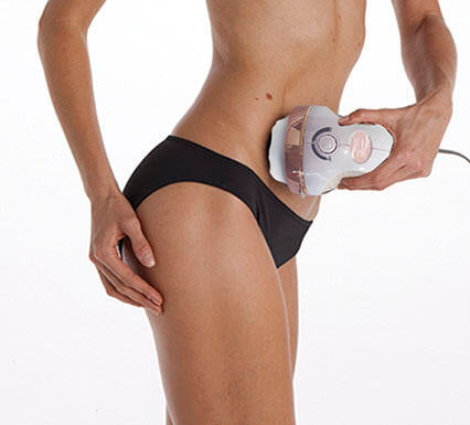 Masajeador con terapia de vibración y rotación para tonificar y esculpir el cuerpo.
