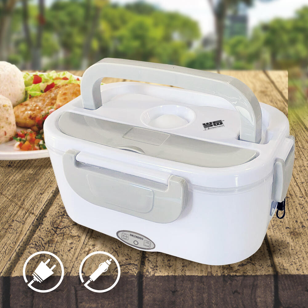 Fiambrera Tartera Táper Eléctrica Táper Para Comida Caliente en Trabajo y Coche 1,5L Fiambrera Térmica 2 en 1