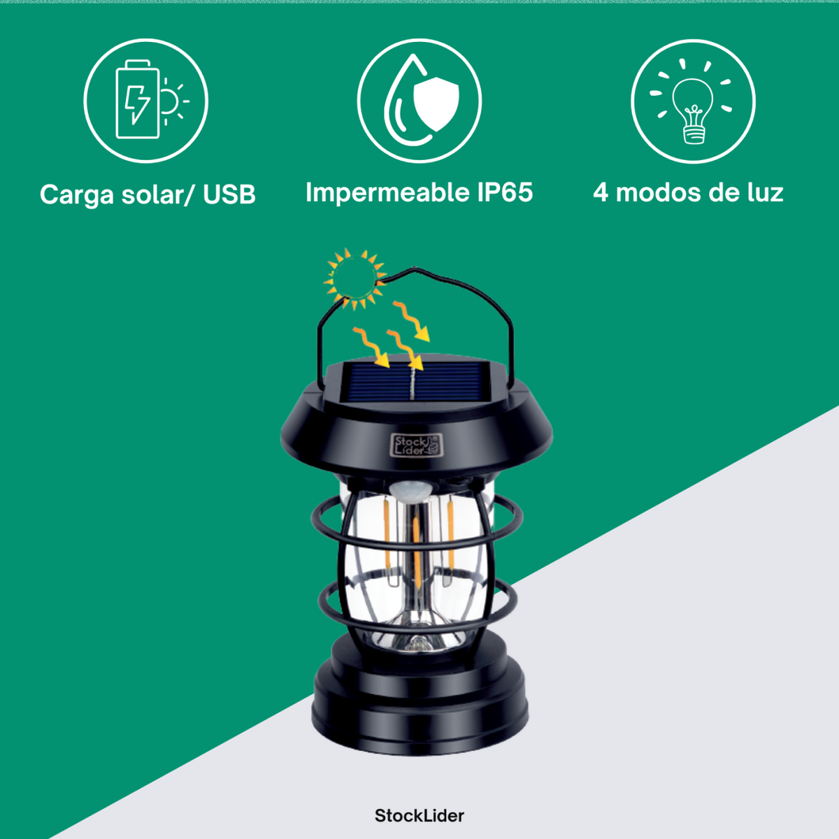 Lámpara solar de camping