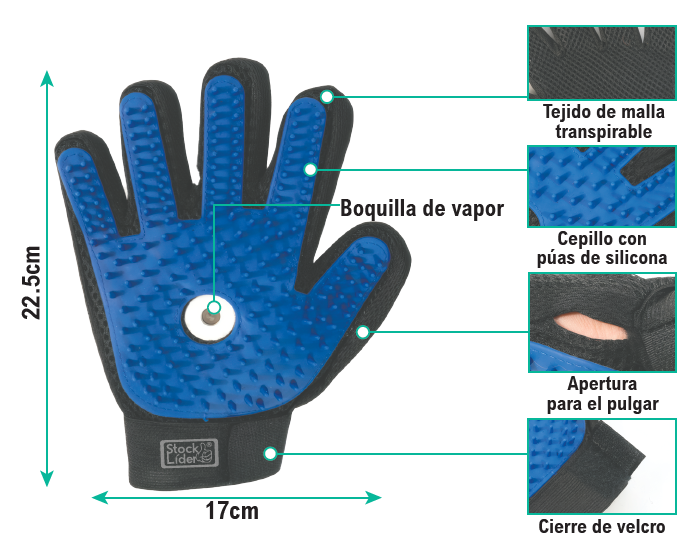 Guante quitapelusas con vaporizador