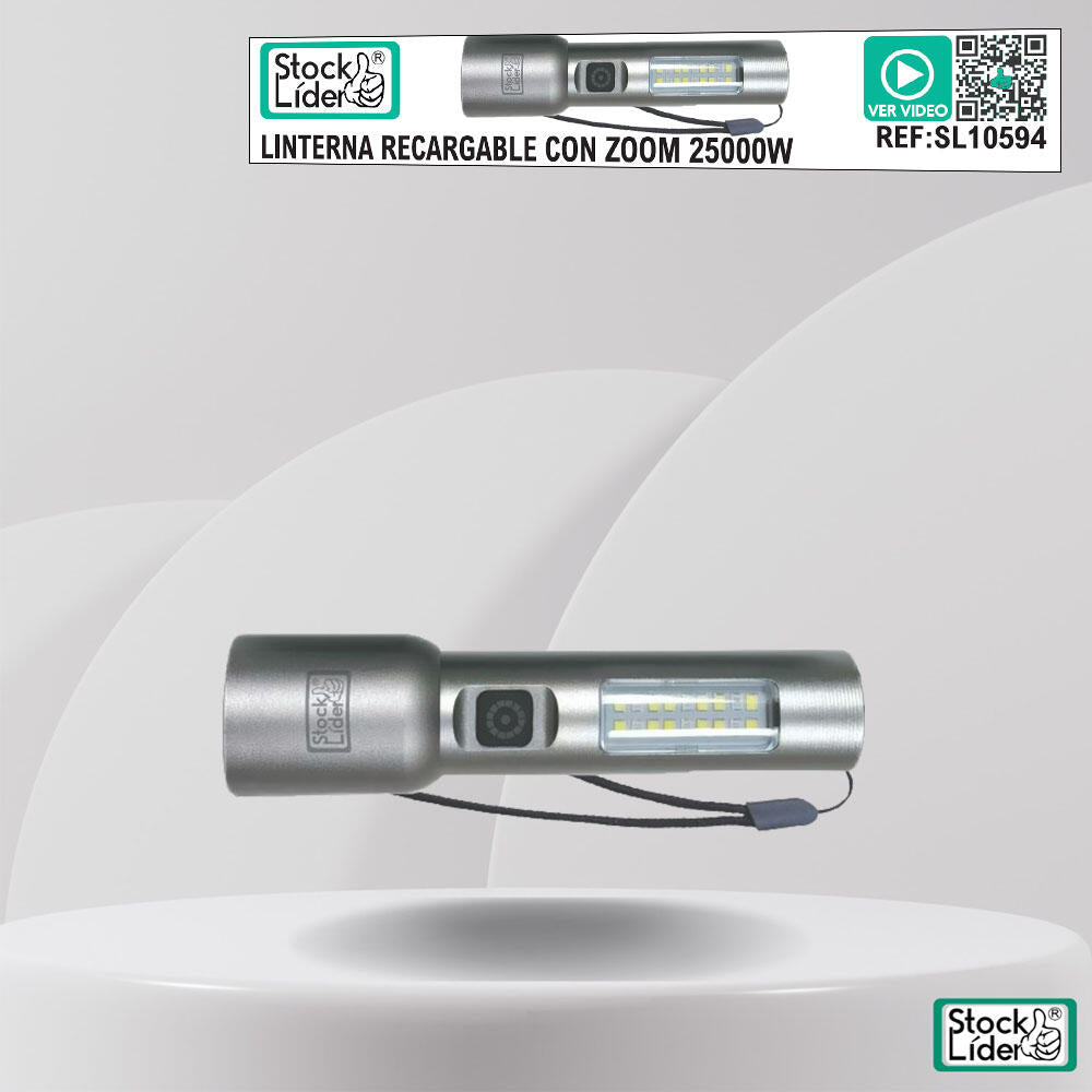 Linterna recargable con zoom 25000W
