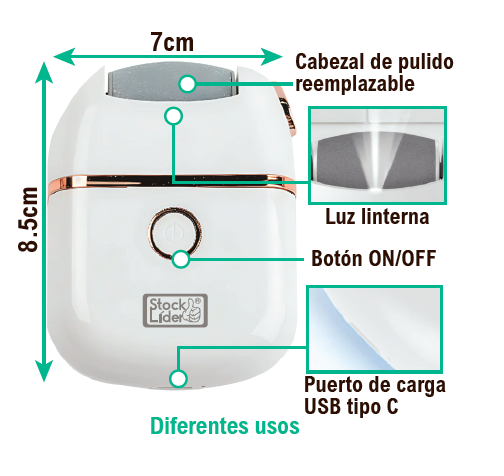 Lima eléctrica de pedicura