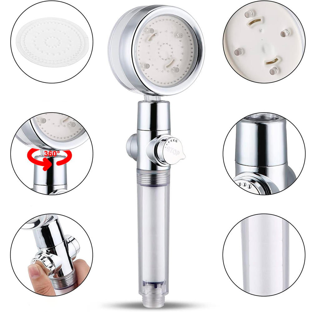 Pack Cabezal de Ducha Con Luz Led & Set Cepillo Peine Desenredador Pelo