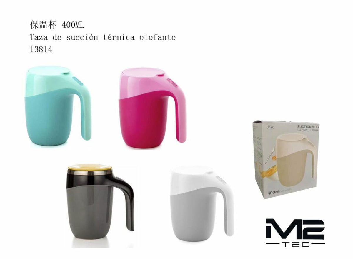 Taza de Succión Térmica Elefante 400 ml – Divertida y Segura
