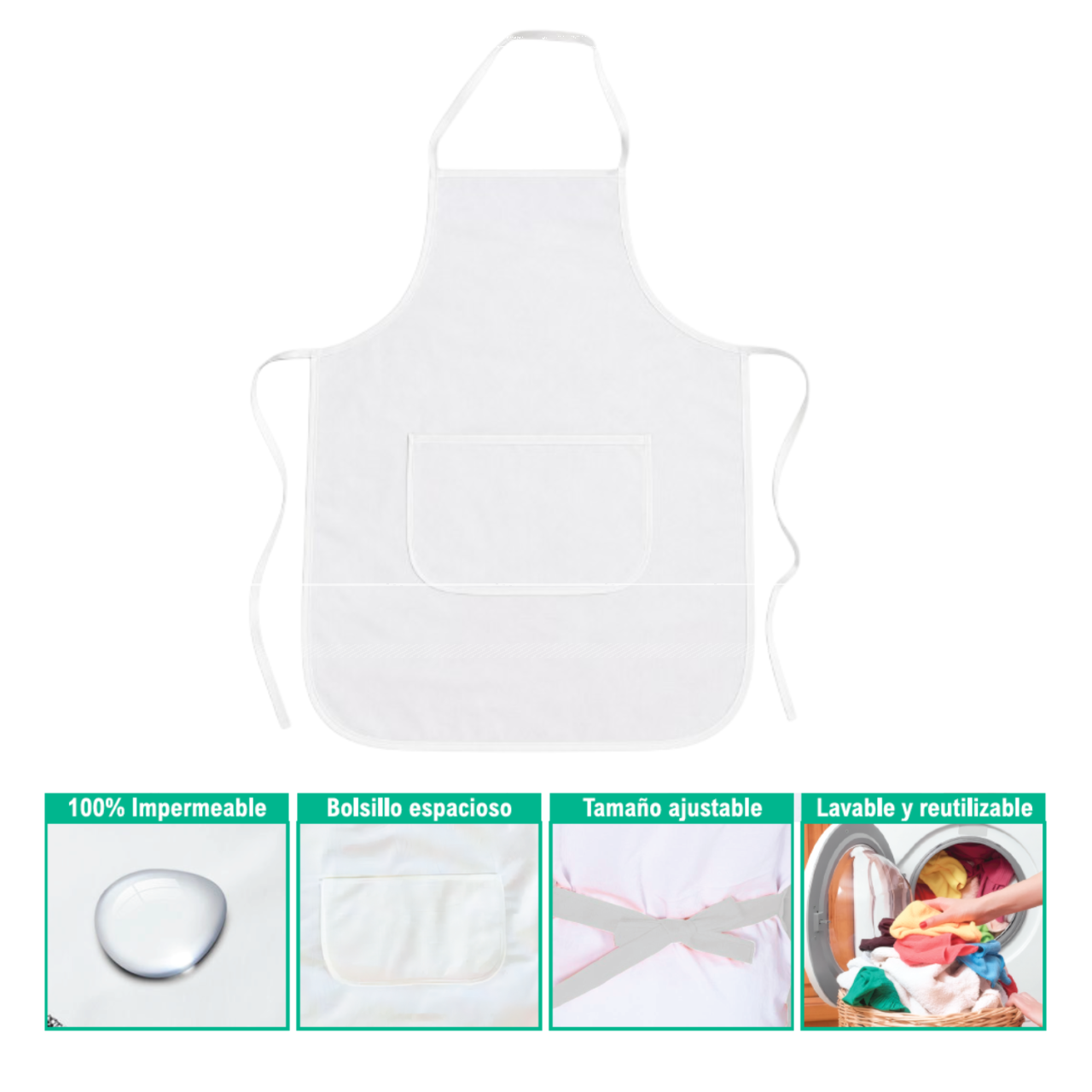 Delantal impermeable doble capa
