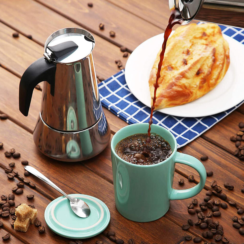Cafetera Italiana De Acero Inoxidable 6 Tazas Inducción