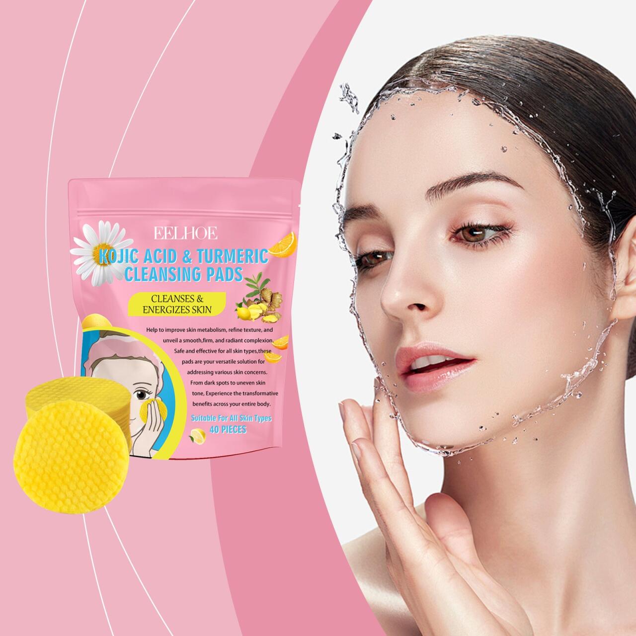 Almohadillas discos Limpiadoras con Ácido Kójico y curcuma – Ilumina y Revitaliza tu Piel
